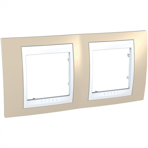 Рамка Unica Хамелеон 2м песчаный/белый горизонтальная (упак-5шт) SchE                                         фото 2                    