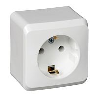 Розетка о/у Этюд 1м с/з белый IP20 16А (упак-17шт) SchE          