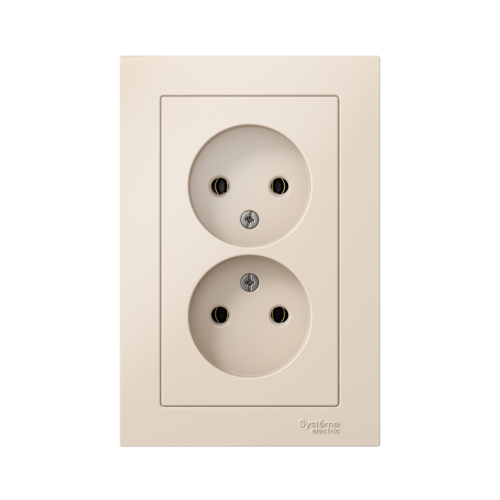 Розетка с/у AtlasDesign 2м б/з бежевый IP20 в сборе 16А (упак-15шт) SchE                                         фото 2                    