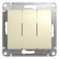 Выключатель с/у GLOSSA 3кл бежевый, механизм IP20 10А (упак-20шт) SchE          