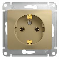 Розетка с/у GLOSSA 1м с/з титан IP20 механизм 16А (упак-20шт) SchE          