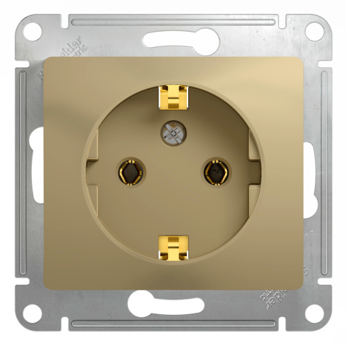 Розетка с/у GLOSSA 1м с/з титан IP20 механизм 16А (упак-20шт) SchE                                        