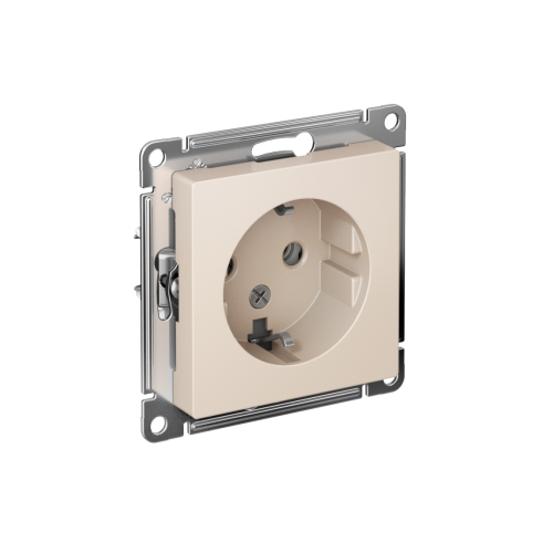 Розетка с/у AtlasDesign 1м с/з бежевый IP20 механизм 16А (упак-20шт) SchE                                        