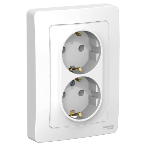 Розетка с/у Бланка 2м с/з белый IP20 16А (упак-6 шт) SchE                                        