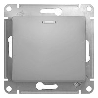 Выключатель с/у GLOSSA 1кл алюминий, механизм IP20 10А с инд. (упак-20шт) SchE          