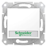 Выключатель с/у Sedna кнопка белый IP20 механизм 10А с инд. с держ. для надписи (упак-10шт) SchE          