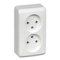 Розетка о/у Этюд 2м б/з белый IP20 16А (упак-16шт) SchE          