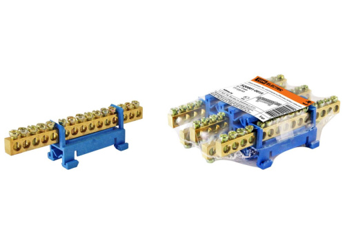 Шина N нулевая с изолятором "стойка мал." на DIN-рейку 6x9мм 15 групп ТДМ                                        