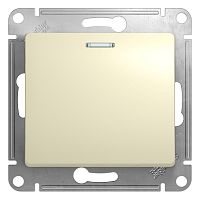 Выключатель с/у GLOSSA 1кл бежевый, механизм IP20 10А с инд. (упак-20шт) SchE          
