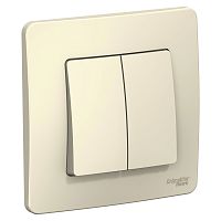 Выключатель с/у Бланка 2кл молочный IP20 10А (упак-10шт) SchE          