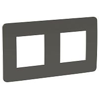 Рамка Unica Studio 2м дым-серый/белый, универсальная (упак-5шт) SchE          