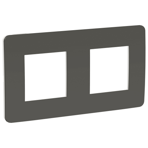 Рамка Unica Studio 2м дым-серый/белый, универсальная (упак-5шт) SchE                                        