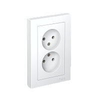 Розетка с/у AtlasDesign 2м б/з белый IP20 в сборе 16А (упак-15шт) SchE          