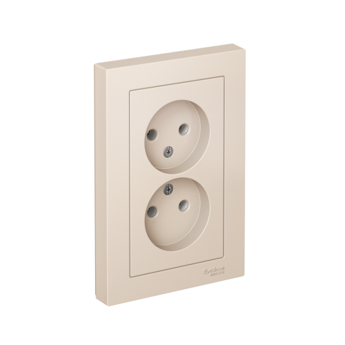 Розетка с/у AtlasDesign 2м б/з бежевый IP20 в сборе 16А (упак-15шт) SchE                                        