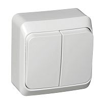 Выключатель о/у Этюд 2кл белый IP20 10А с инд. (упак-25шт) SchE          