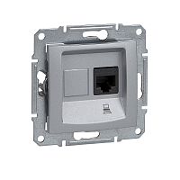 Розетка с/у Sedna RJ45 1м алюминий механизм кат. 5Е (комп.) (упак-10шт) SchE          