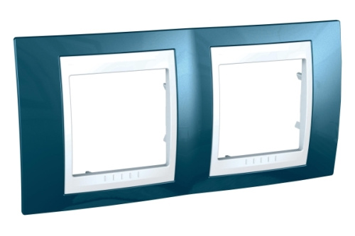 Рамка Unica Хамелеон 2м голубой лед/белый горизонтальная SchE                                        