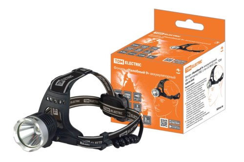 Фонарь «Налобный 9» аккумуляторный, 5Вт 1 светодиод CREE, Li-Ion 2x18650 2 Ач,  ТДМ                                        