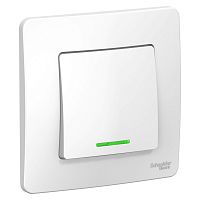 Переключатель с/у Бланка 1кл. белый, IP20 10А с инд. на 2 направления (упак-10шт) SchE          