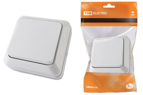 Выключатель о/у Ладога 1кл белый IP20 10А ТДМ                                        