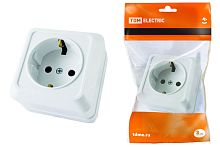 Розетка о/у Ладога 1м с з/к (керамика) белая IP20 16А ТДМ          