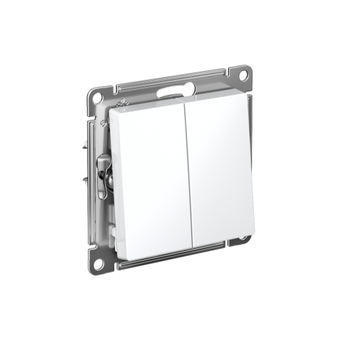 Выключатель с/у AtlasDesign 2кл белый, механизм IP20 10А (упак-20шт) SchE                                        