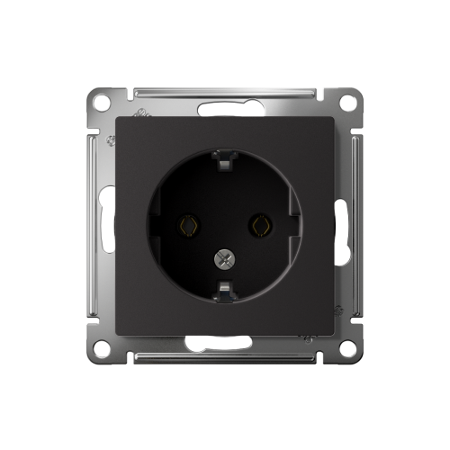 Розетка с/у AtlasDesign 1м с/з карбон IP20 механизм 16А (упак-5шт) SchE                                         фото 2                    