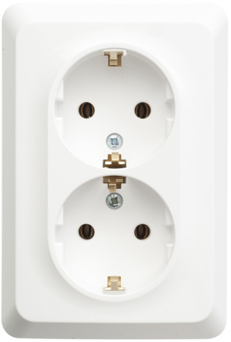 Розетка с/у Этюд 2м с/з белый IP20 16А (упак-10шт) SchE                                         фото 2                    