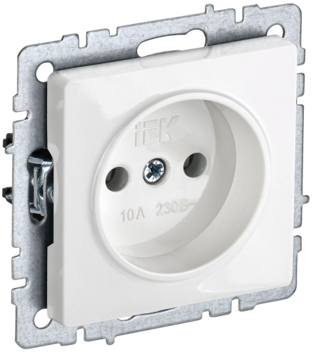 Розетка с/у BRITE 1м б/з белый IP20 механизм 10А ИЭК                                        