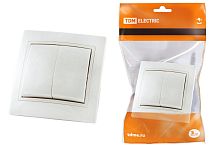 Выключатель с/у Таймыр 2кл белый IP20 10А ТДМ          