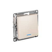 Выключатель с/у AtlasDesign 1кл бежевый, механизм IP20 10А с инд. (упак-20шт) SchE          