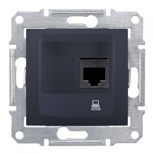 Розетка с/у Sedna RJ45 1м графит механизм кат.5Е (комп.) (упак-10шт) SchE                                        