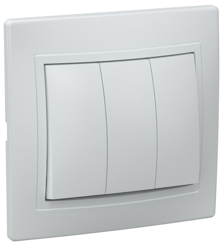 Выключатель с/у Кварта 3кл белый IP20 10А ИЭК                                        