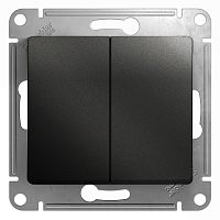Выключатель с/у GLOSSA 2кл антрацит, механизм IP20 10А (упак-20шт) SchE          