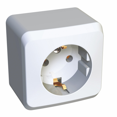 Розетка о/у Этюд 1м с/з белый IP20 16А (упак-17шт) SchE                                         фото 2                    