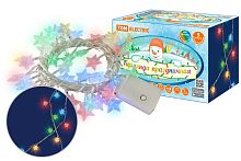 Гирлянда светодиодная "Звездочки" 50LED, 5м, 8 режимов, многоцвет., прозр.шнур, 250 В, ТДМ          