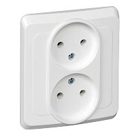 Розетка с/у Этюд 2м б/з белый IP20 16А (упак-20шт) SchE          