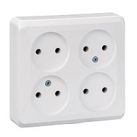 Розетка о/у Этюд 4м б/з белый IP20 16А (упак-7шт) SchE          