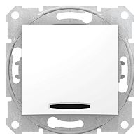 Выключатель с/у Sedna 1кл белый, механизм IP20 10А с инд. (упак-10шт) SchE          