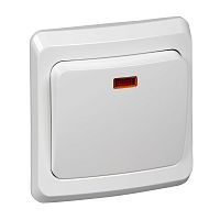 Выключатель с/у Этюд 1кл белый IP20 10А с инд.  (упак-20шт) SchE          