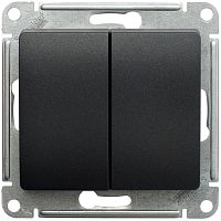 Переключатель с/у GLOSSA 2кл антрацит IP20 механизм 10АХ 250В SchE          