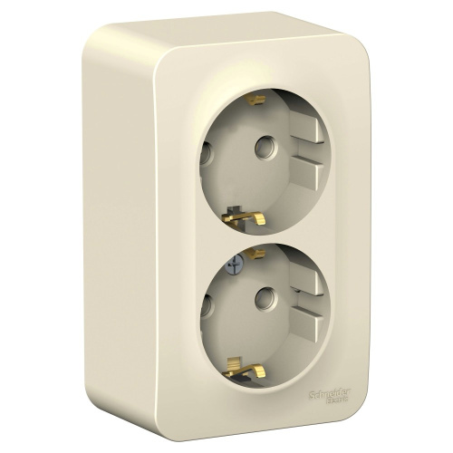 Розетка о/у Бланка 2м с/з молочный IP20 16А изол.пл. (упак-8 шт) SchE                                        