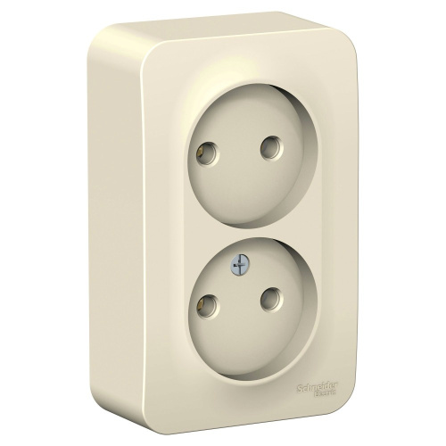 Розетка о/у Бланка 2м б/з молочный IP20 16А (упак-10 шт) SchE                                        