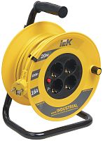 Удлинитель силовой УК20 (IP20 4 места/20м ПВС 3х1,5 пласт. катушка) INDUSTRIAL ИЭК          