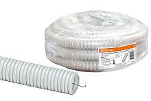 Труба гофрированая ПВХ d 20 с зондом (50 м) легкая серая ТДМ          