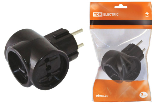 Тройник 3х2П 16А макс. 250B ЕВРО "Ретро" (карболит) ТДМ                                        