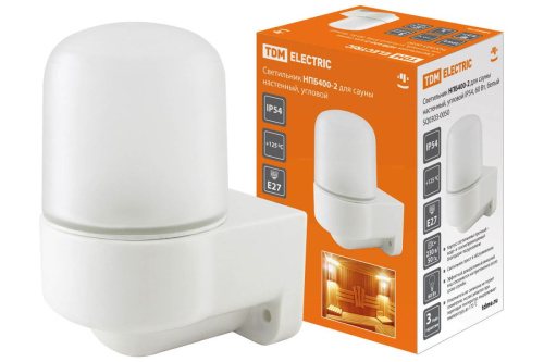 Светильник НПП  60Вт Е27 НПБ400-2 для сауны настенный угловой IP54 белый ТДМ                                        