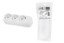 Колодка розеточная 3 гнезда 2П+3 16А 250В белая серии "Народная" ТДМ          