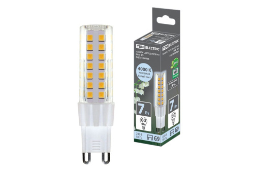 Лампа светодиодная G9-7 Вт-230 В-4000 К, SMD, 17,5x65,5 мм ТДМ                                        