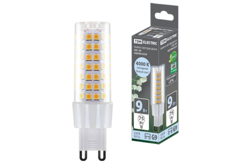 Лампа светодиодная G9-9 Вт-230 В-4000 К, SMD, 21,5x70,5 мм ТДМ                                        